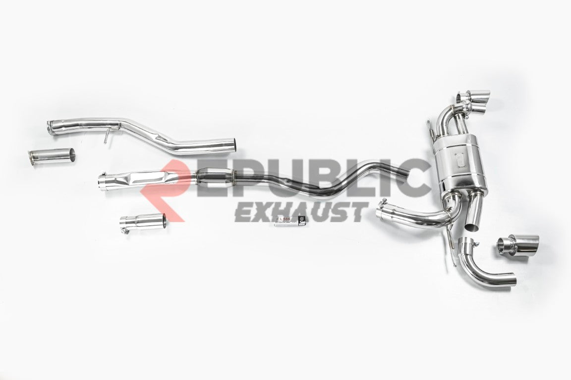 BMW 3 Series 328i 320i F30 & GT Gran Turismo 330i 328i 320i F30 2012 2013 2014 2015 2016 2017 2018 2019 with Aftermarket Parts - Catback Exhaust Dual Exit Tips Titanium / Stainless Steel from Republic Exhaust