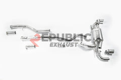 BMW 3 Series 328i 320i F30 & GT Gran Turismo 330i 328i 320i F30 2012 2013 2014 2015 2016 2017 2018 2019 with Aftermarket Parts - Catback Exhaust Dual Exit Tips Titanium / Stainless Steel from Republic Exhaust