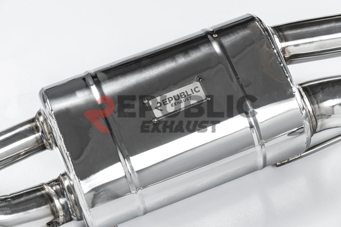 BMW 3 Series 328i 320i F30 & GT Gran Turismo 330i 328i 320i F30 2012 2013 2014 2015 2016 2017 2018 2019 with Aftermarket Parts - Catback Exhaust Dual Exit Tips Titanium / Stainless Steel from Republic Exhaust