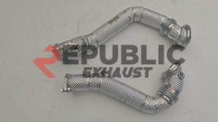BMW 3 Series 335i E90 Pre-LCI 2006 2007 2008 2009 (N54) with Aftermarket Parts - 100 & 200 & 300 CELL & Test Pipe/No Cat Downpipe Stainless Steel from Republic Exhaust