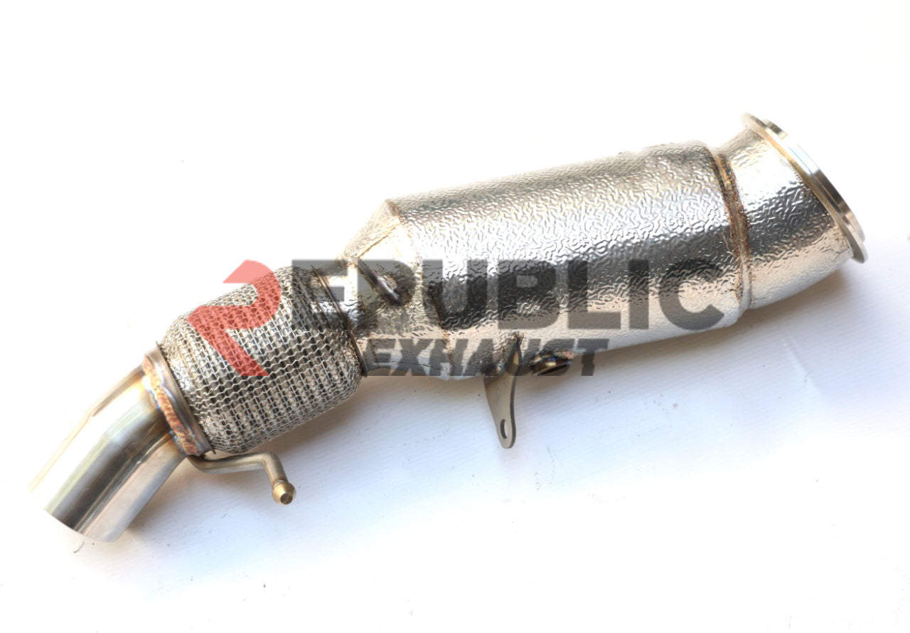 BMW 5 Series 520i F10 2011 2012 2013 2014 2015 2016 (2.0T) with Aftermarket Parts - 100 & 200 & 300 CELL & Test Pipe/No Cat Downpipe Stainless Steel from Republic Exhaust