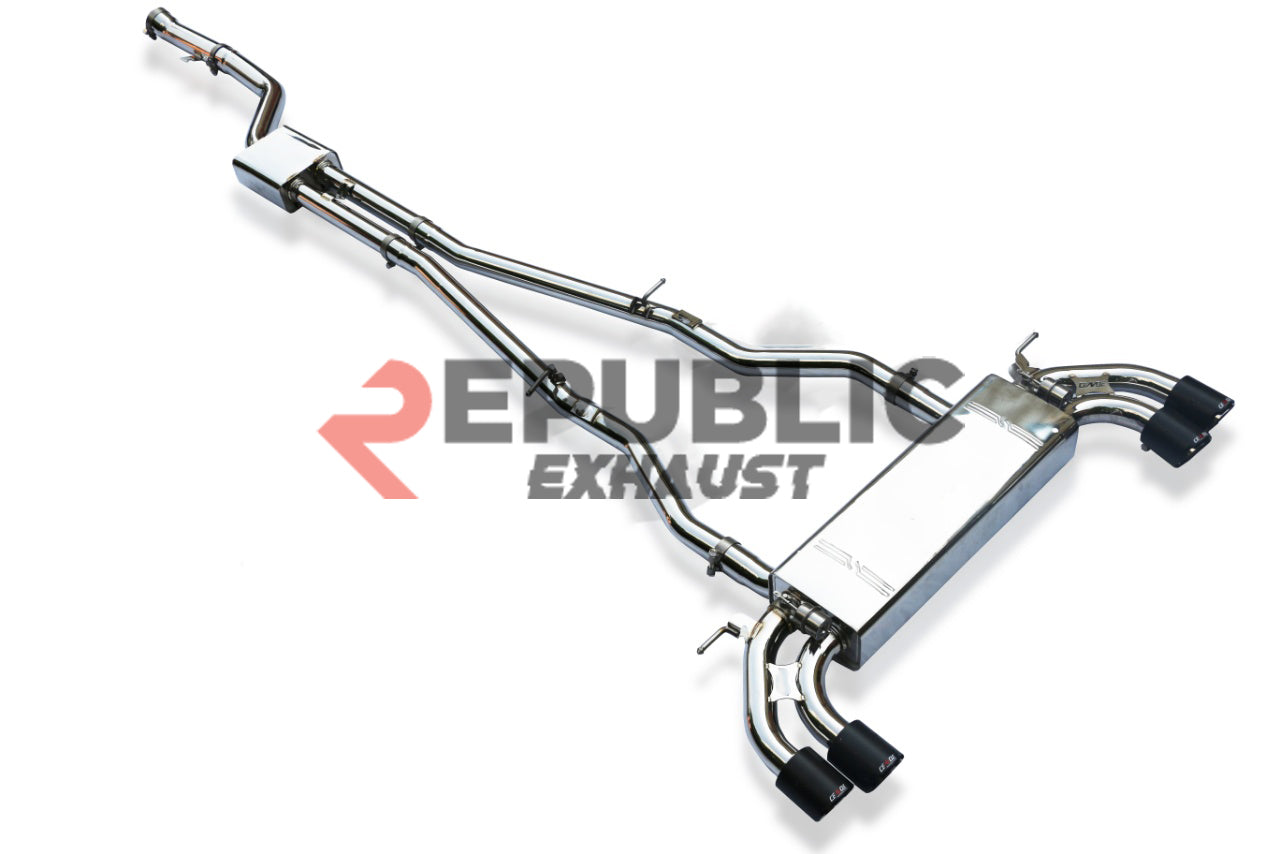 BMW 5 Series 540 G60 2024-ON (2.0T) with Aftermarket Parts - Catback Exhaust Quad Exit Tips Titanium / Stainless Steel from Republic Exhaust