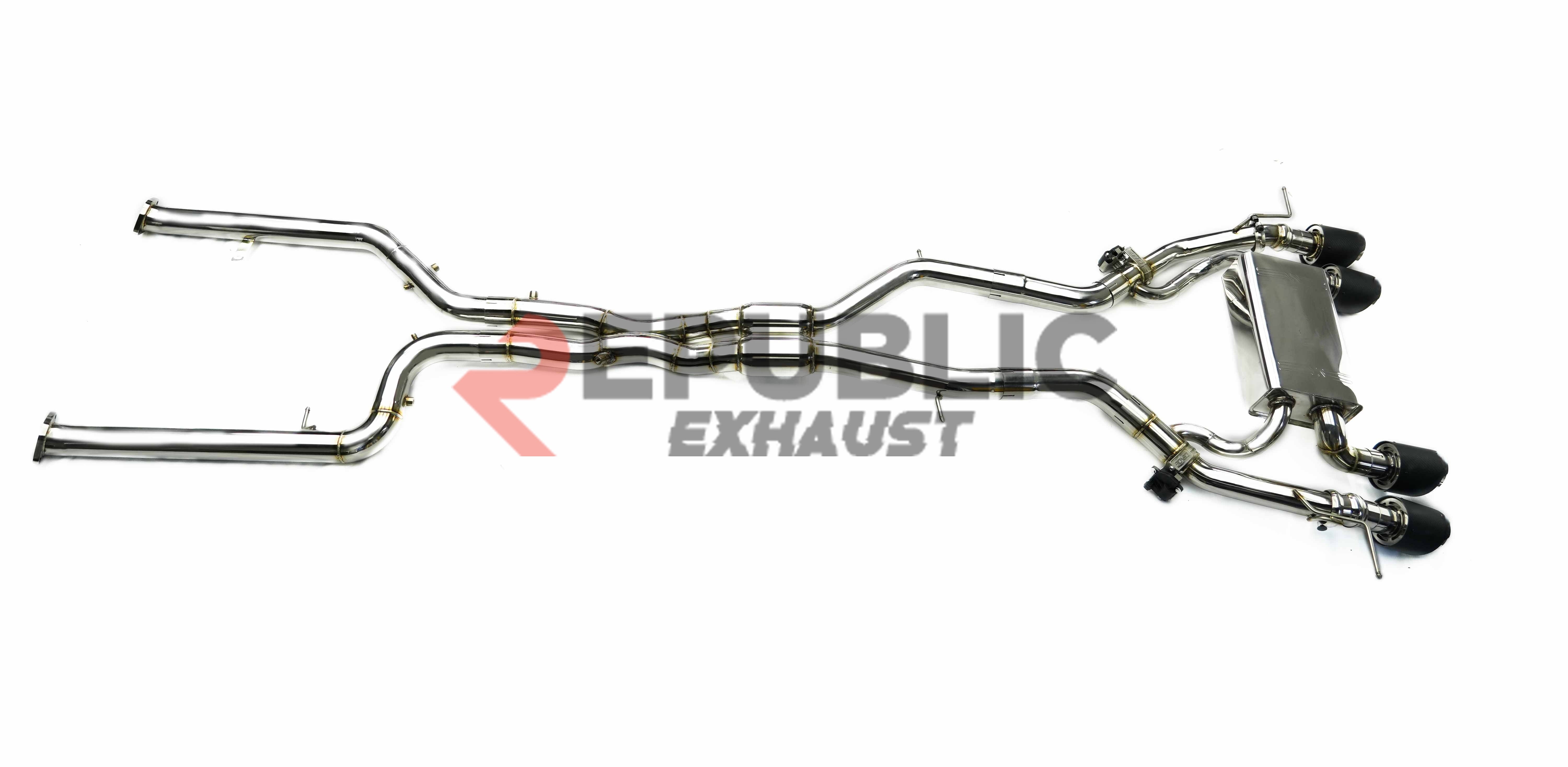 BMW M2 M2C G87 2023-ON (3.0T)
 with Aftermarket Parts - Catback Exhaust Quad Tips Exit Titanium / Stainless Steel from Republic Exhaust