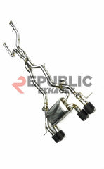 BMW M2 M2C G87 2023-ON (3.0T) with Aftermarket Parts - Catback Exhaust Quad Tips Exit with Valve Titanium / Stainless Steel from Republic Exhaust