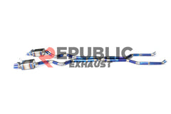 BMW M3 E92 E93 2007 2008 2009 2010 2011 2012 2013 (4.0L) with Aftermarket Parts - Catback Exhaust Quad Exit Tips Titanium / Stainless Steel from Republic Exhaust
