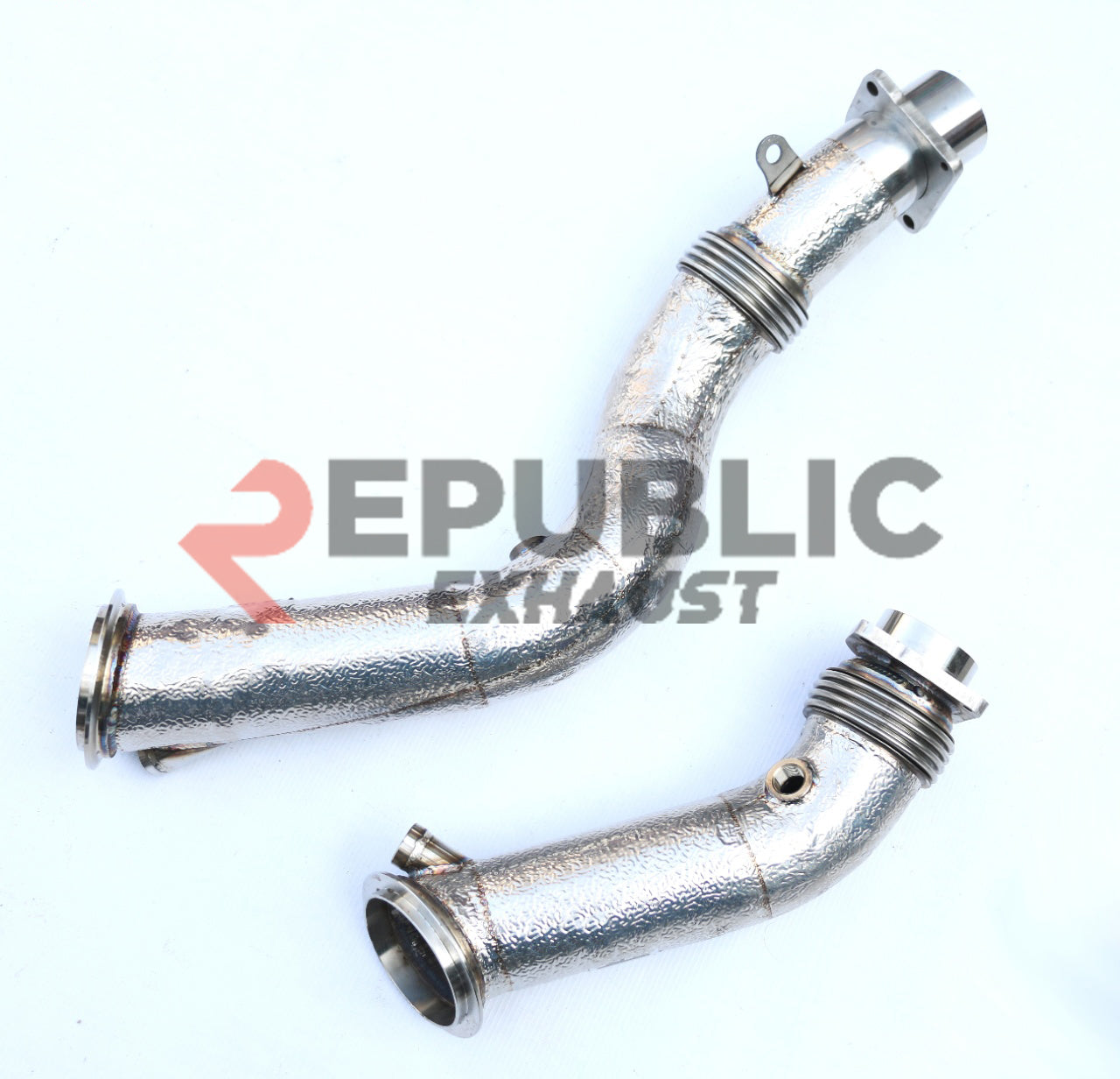 BMW M3 F80 2014 2015 2016 2017 2018 (3.0T) with Aftermarket Parts - 100 & 200 & 300 CELL & Test Pipe/No Cat Downpipe Stainless Steel from Republic Exhaust