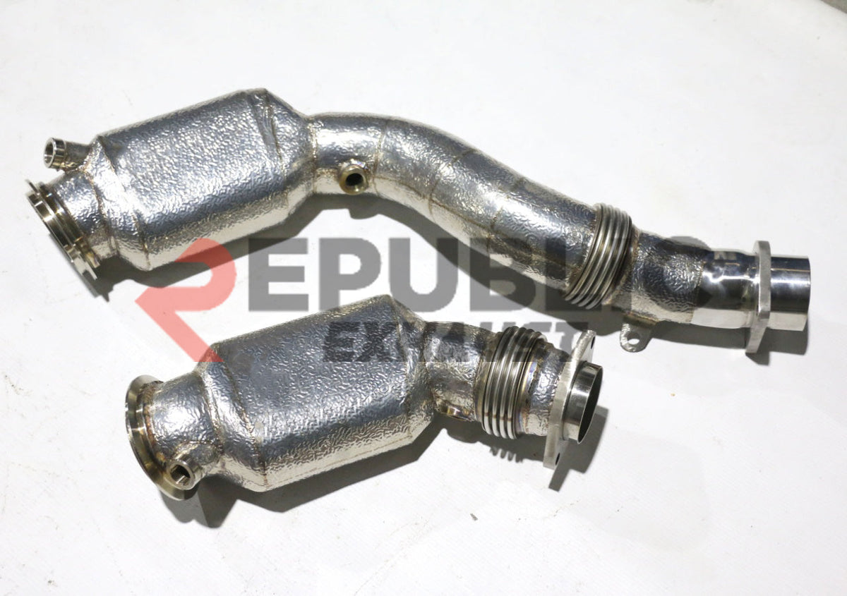 BMW M3 F80 2014 2015 2016 2017 2018 (3.0T) with Aftermarket Parts - 100 & 200 & 300 CELL & Test Pipe/No Cat Downpipe Stainless Steel from Republic Exhaust