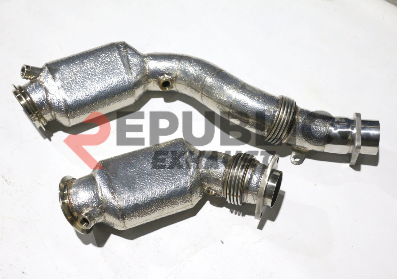 BMW M4 F82 2014 2015 2016 2017 2018 2019 2020 with Aftermarket Parts - 100 & 200 & 300 CELL & Test Pipe/No Cat Downpipe Stainless Steel from Republic Exhaust