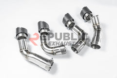 BMW M8 F91 F92 F93 2019-ON (4.4T) with Aftermarket Parts - Catback Exhaust Quad Exit Tips Titanium / Stainless Steel from Republic Exhaust