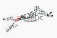 BMW M8 F91 F92 F93 2019-ON (4.4T) with Aftermarket Parts - Catback Exhaust Quad Exit Tips Titanium / Stainless Steel from Republic Exhaust