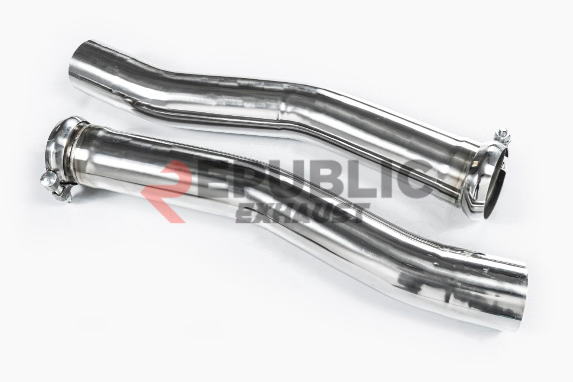 BMW M8 F91 F92 F93 2019-ON (4.4T) with Aftermarket Parts - Catback Exhaust Quad Exit Tips Titanium / Stainless Steel from Republic Exhaust