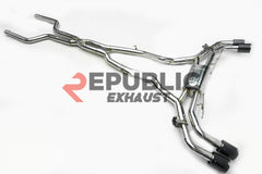 BMW X5 M60i G05 2020-ON (4.4T V8 without OPF) with Aftermarket Parts - Catback Exhaust Quad Exit Tips Titanium / Stainless Steel from Republic Exhaust