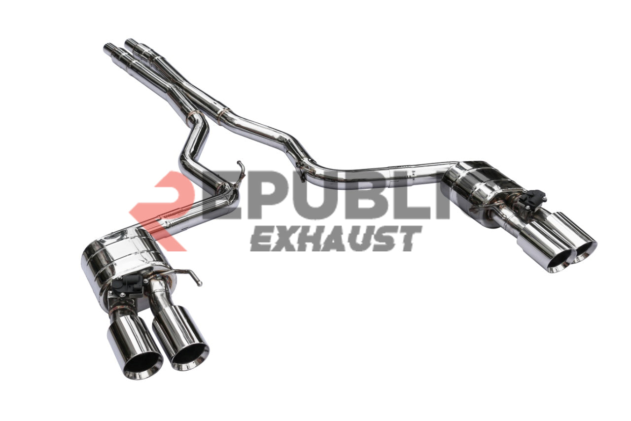 Ford Mustang GT Darkhorse 2024-ON (5.0L) with Aftermarket Parts - Catback Exhaust Dual Exit Tips Titanium / Stainless Steel from Republic Exhaust