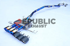 Honda Civic Type-R FK8 2017 2018 2019 2020 2021 (2.0T) with Aftermarket Parts - Catback Exhaust Tripe Center Exit Titanium / Stainless Steel from Republic Exhaust
