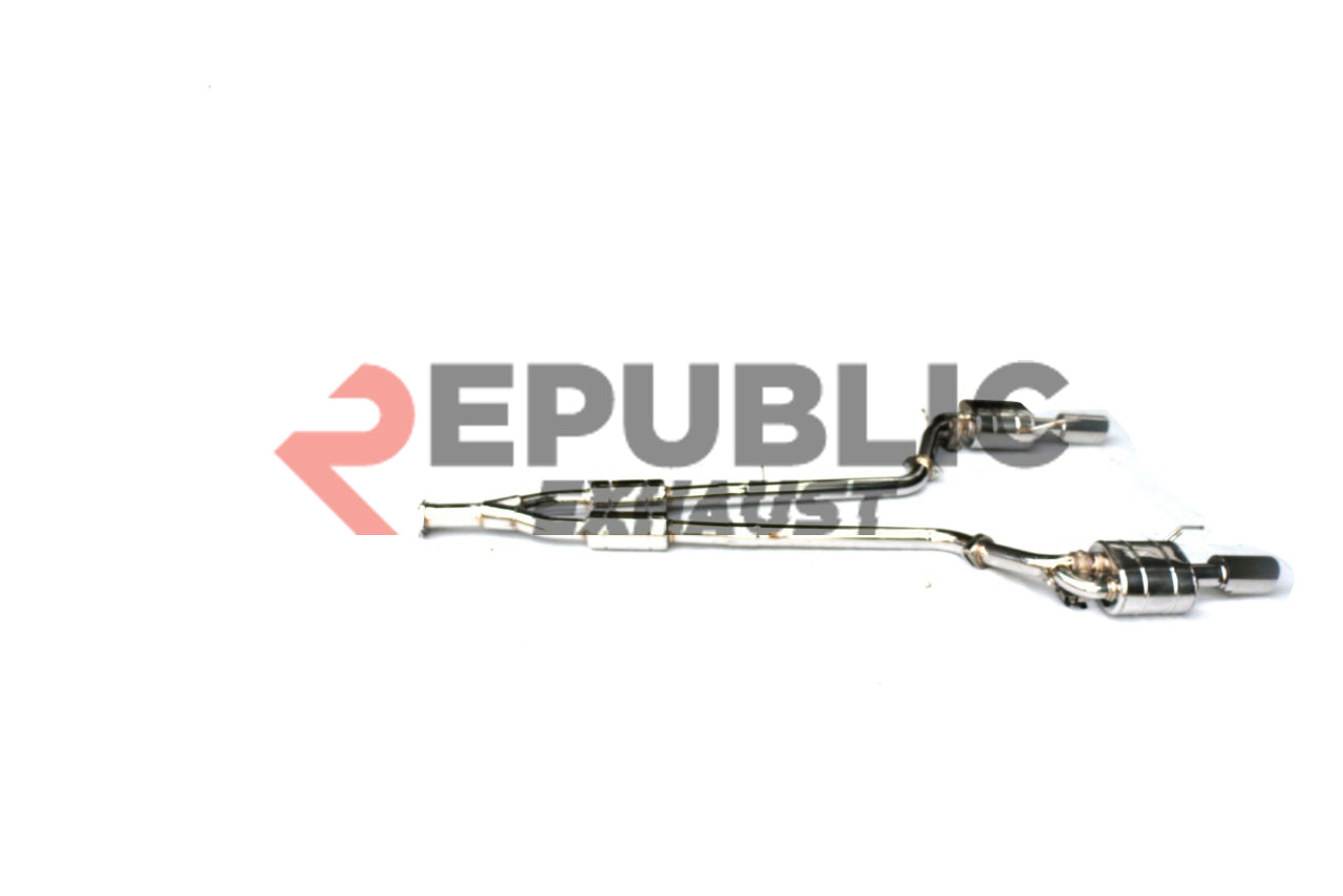 Infiniti G37 G37x IPL Anniversary Journey Sport X Base 2008 2009 2010 2011 2012 2013 with Aftermarket Parts - Catback Exhaust Dual Exit Tips Titanium / Stainless Steel from Republic Exhaust