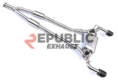 Infiniti Q60 Premium Luxe Sport Pure 2017 2018 2019 2020 2021 2022 (2.0T) with Aftermarket Parts - Catback Exhaust Dual Exit Tips with Valve Titanium / Stainless Steel from Republic Exhaust