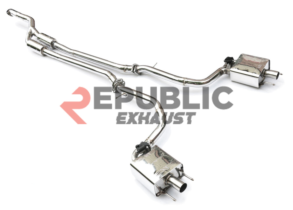Lexus IS 300 250 2014 2015 2016 2017 2018 2019 2020 (2.0T) with Aftermarket Parts - Catback Exhaust Dual Exit Tips with Valve Titanium / Stainless Steel from Republic Exhaust