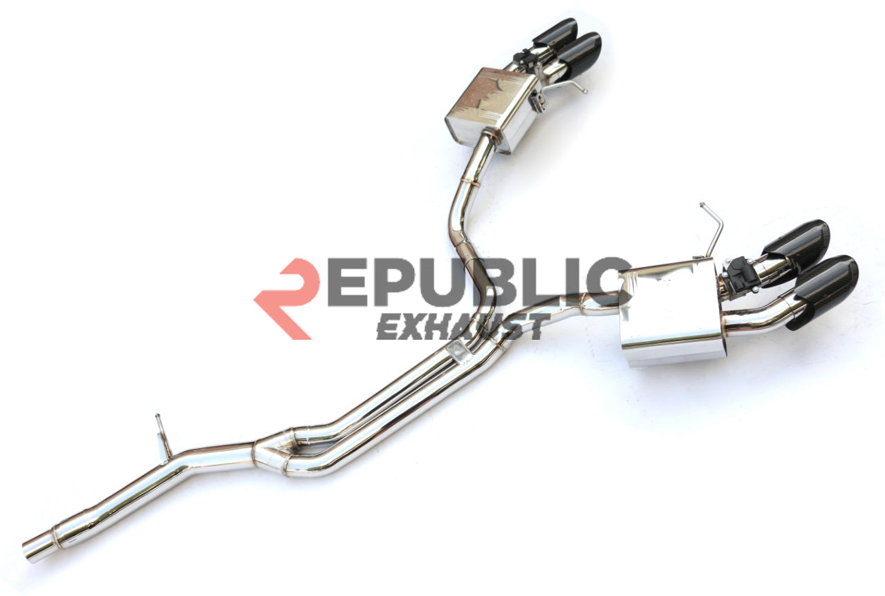 Porsche Macan 95B.1 Turbo 2015 2016 2017 2018 (3.6T) with Aftermarket Parts - Catback Exhaust with Valve Titanium / Stainless Steel from Republic Exhaust