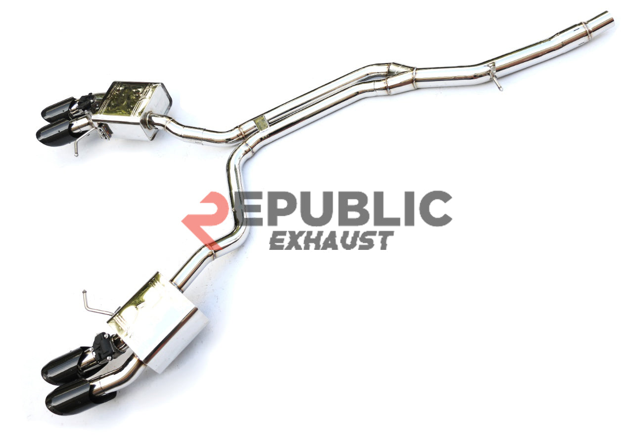 Porsche Macan 95B.1 Turbo 2015 2016 2017 2018 (3.6T) with Aftermarket Parts - Catback Exhaust with Valve Titanium / Stainless Steel from Republic Exhaust