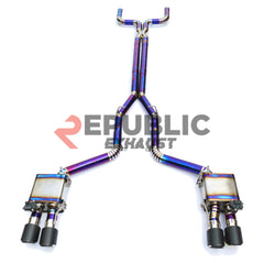 Maserati Ghibli 2014-ON (3.0T RWD/AWD) with Aftermarket Parts - Catback Exhaust Quad Exit Tips with Valve Titanium / Stainless Steel from Republic Exhaust