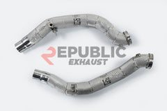 Maserati Ghibli 2014-ON (3.0T RWD/AWD) with Aftermarket Parts - 100 & 200 & 300 CELL & Test Pipe/No Cat Downpipe Stainless Steel from Republic Exhaust