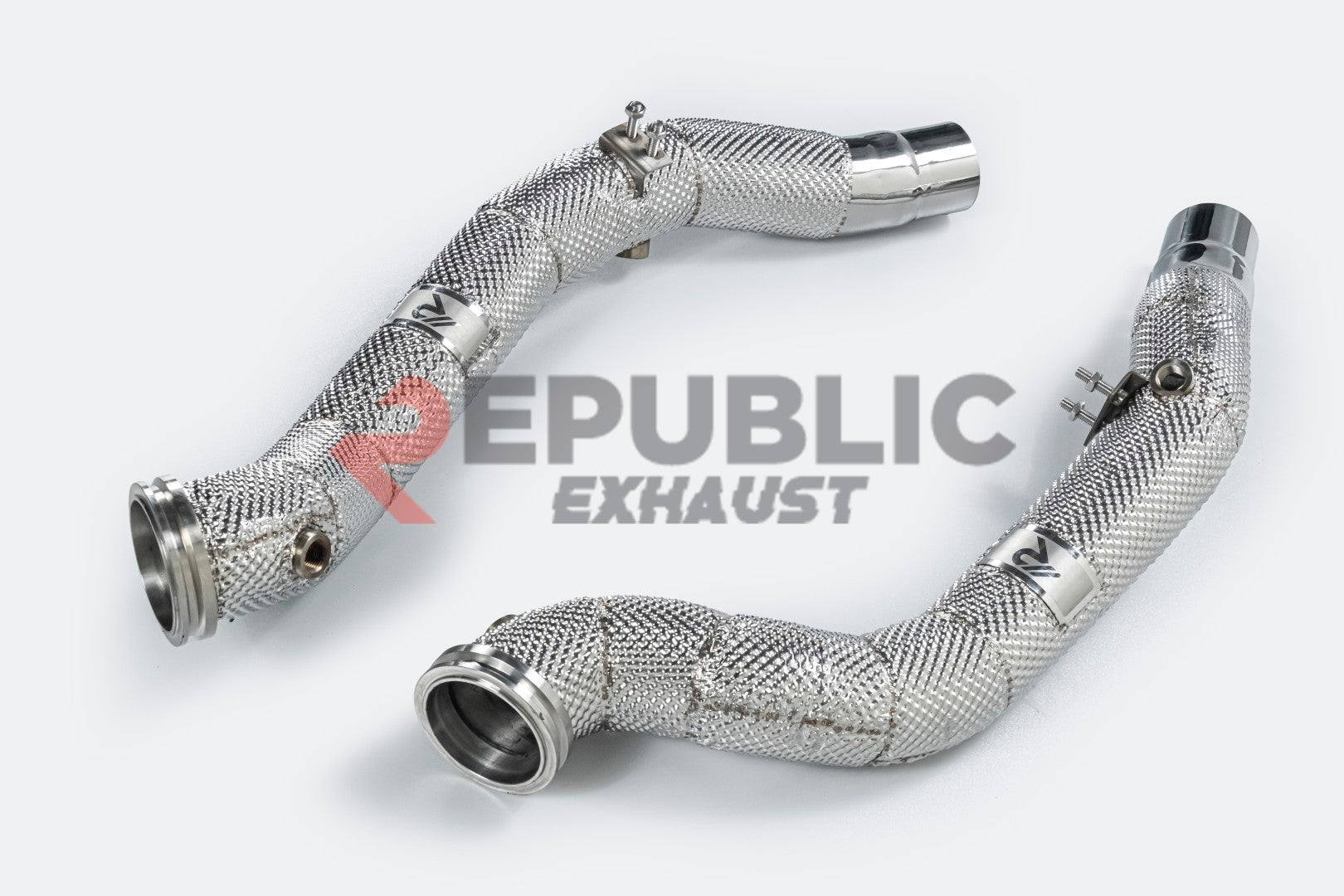 Maserati Ghibli 2014-ON (3.0T RWD/AWD) with Aftermarket Parts - 100 & 200 & 300 CELL & Test Pipe/No Cat Downpipe Stainless Steel from Republic Exhaust