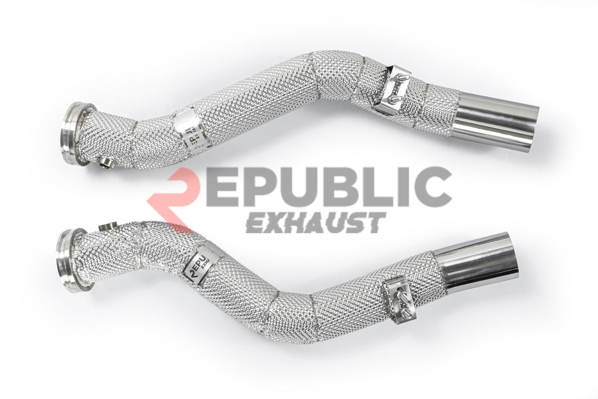 Republic Exhaust 100 & 200 & 300 CELL & Test Pipe/No Cat Downpipe for Maserati Quattroporte AWD 2014-ON Stainless Steel