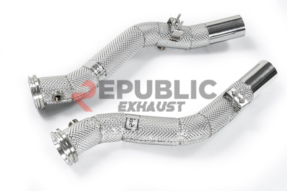 Republic Exhaust 100 & 200 & 300 CELL & Test Pipe/No Cat Downpipe for Maserati Quattroporte RWD 2014-ON Stainless Steel