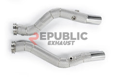 Republic Exhaust 100 & 200 & 300 CELL & Test Pipe/No Cat Downpipe for Maserati Quattroporte AWD 2014-ON Stainless Steel