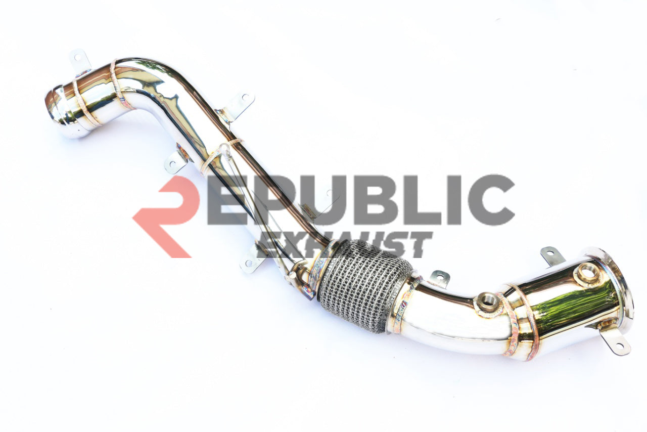 McLaren 650S 2012 2013 2014 2015 2016 (3.8T) with Aftermarket Parts - 100 & 200 & 300 CELL & Test Pipe/No Cat Downpipe Stainless Steel from Republic Exhaust