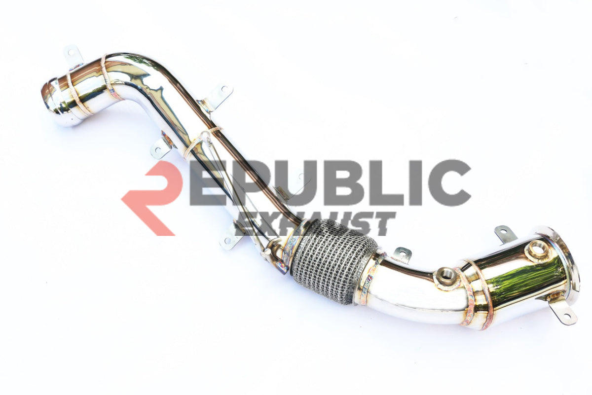 McLaren 650S 2012 2013 2014 2015 2016 (3.8T) with Aftermarket Parts - 100 & 200 & 300 CELL & Test Pipe/No Cat Downpipe Stainless Steel from Republic Exhaust