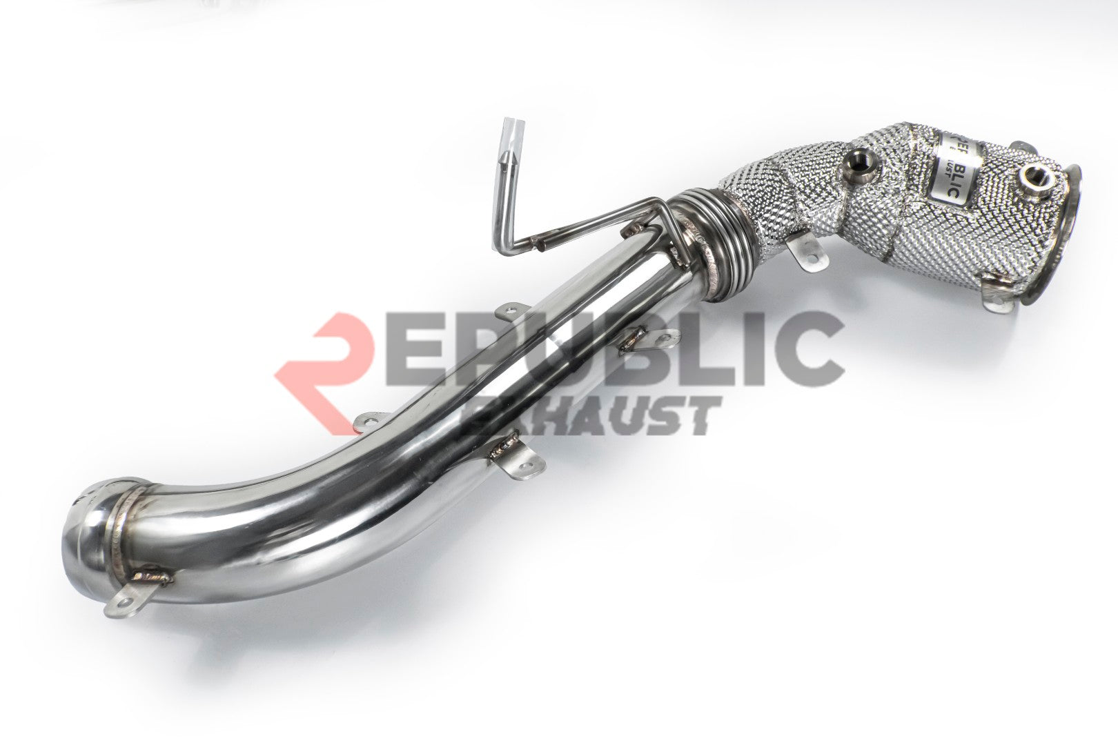 McLaren 650S 2012 2013 2014 2015 2016 (3.8T) with Aftermarket Parts - 100 & 200 & 300 CELL & Test Pipe/No Cat Downpipe Stainless Steel from Republic Exhaust