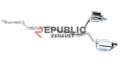 Mercedes Benz E-Class W213 E300 E200 2017 2018 2019 2020 2021 2022 2023 with Aftermarket Parts - Catback Exhaust Dual Tips Exit Titanium / Stainless Steel from Republic Exhaust