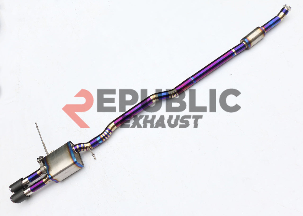 Mini Cooper JCW (John Cooper Works) S F56 Pre-LCI 2014 2015 2016 2017 2018 (2.0T) with Aftermarket Parts - Catback Exhaust Center Exit with Valve Titanium / Stainless Steel from Republic Exhaust