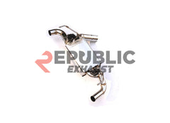 Nissan 350Z Nismo Performance Anniversary Grand Touring Base Fairlady Z Z33 2003 2004 2005 2006 2007 2008 2009 with Aftermarket Parts - Axle-back Exhaust Dual Exit Tips with Valve Titanium / Stainless Steel from Republic Exhaust