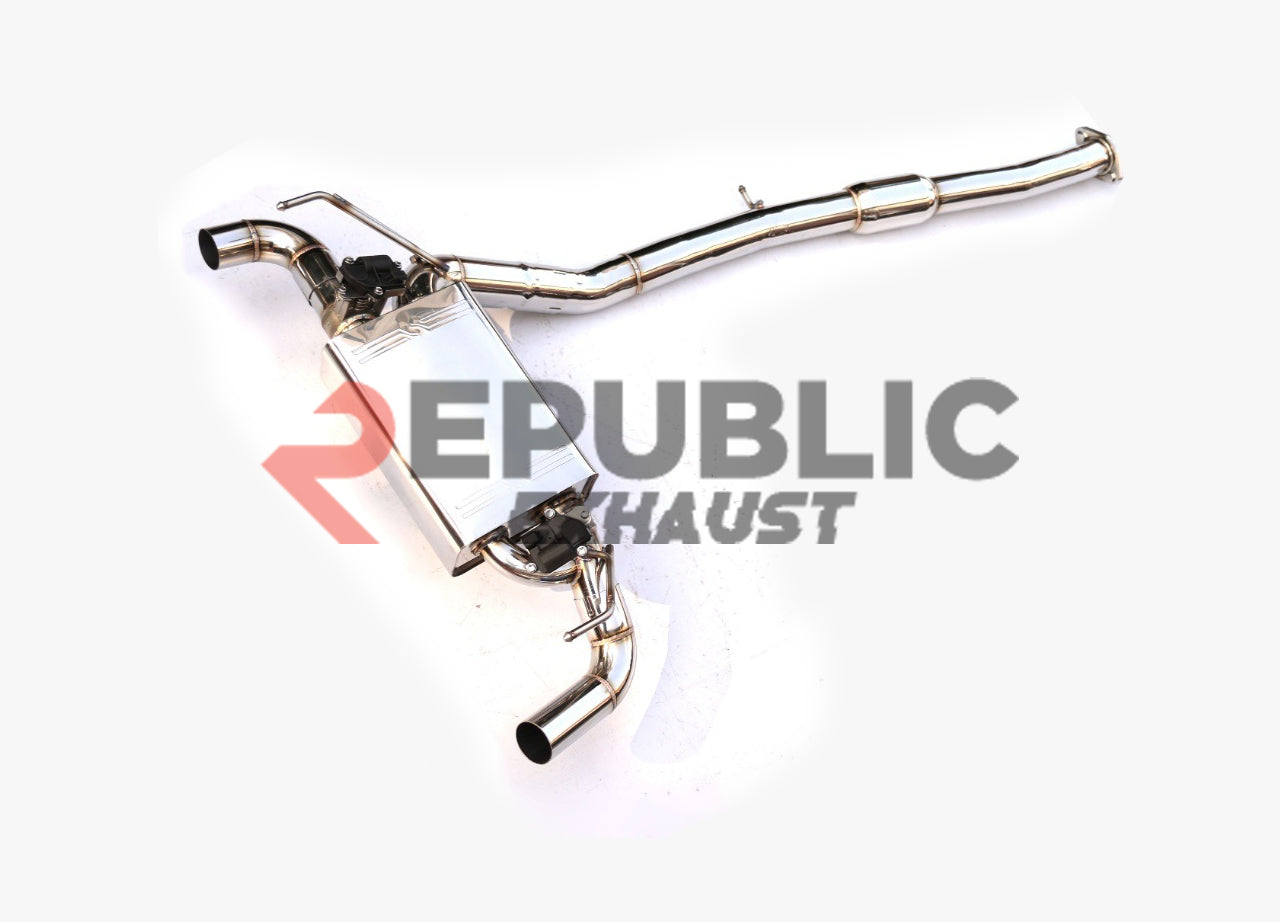 Nissan 350Z Nismo Performance Anniversary Grand Touring Base Fairlady Z Z33 2003 2004 2005 2006 2007 2008 2009 with Aftermarket Parts - Catback Exhaust Dual Exit Tips Titanium / Stainless Steel from Republic Exhaust