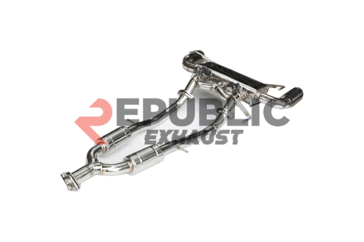 Nissan 370Z Nismo Sport Touring Base Fairlady Z Z34 2009 2010 2011 2012 2013 2014 2015 2016 2017 2018 2019 2020 with Aftermarket Parts - Catback Exhaust Dual Exit Tips Titanium / Stainless Steel from Republic Exhaust