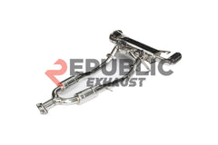 Nissan 370Z Nismo Sport Touring Base Fairlady Z Z34 2009 2010 2011 2012 2013 2014 2015 2016 2017 2018 2019 2020 with Aftermarket Parts - Catback Exhaust Dual Exit Tips with Valve Titanium / Stainless Steel from Republic Exhaust