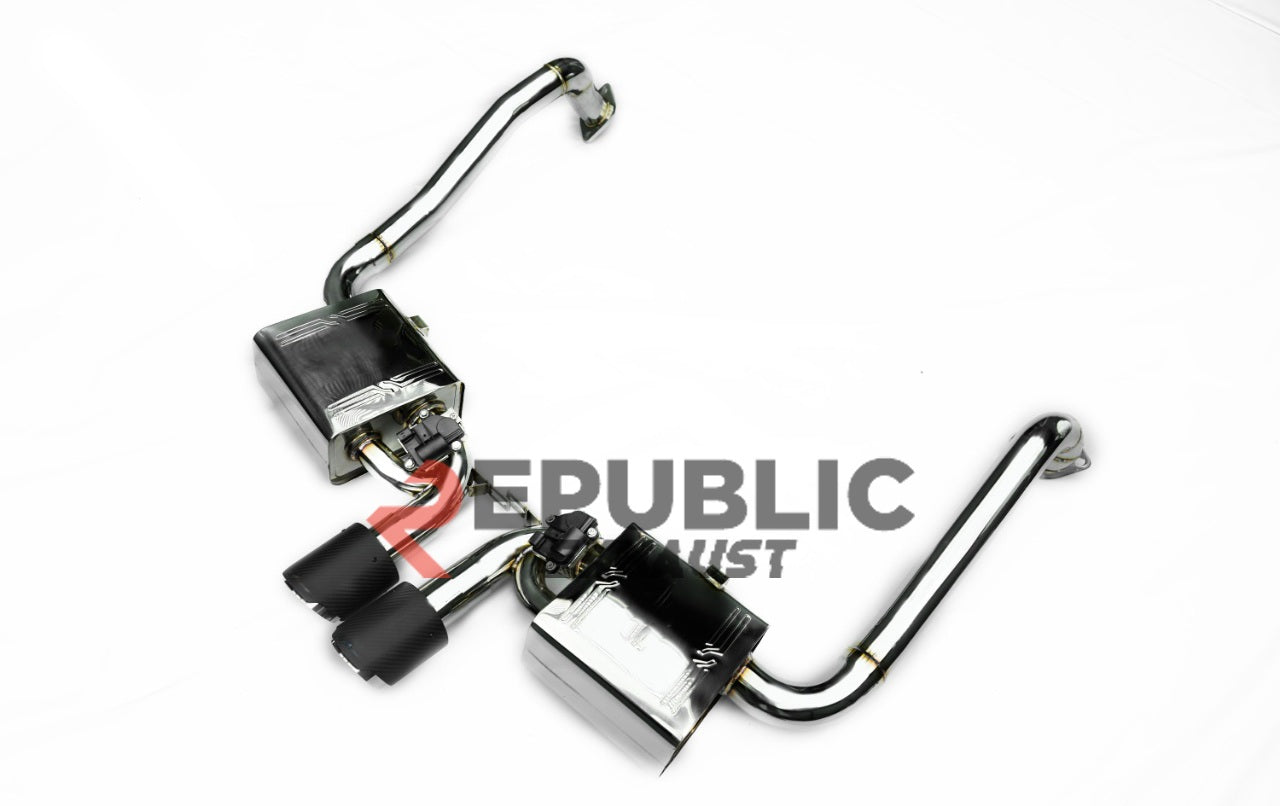 Porsche 718 Cayman / Boxster S 2017-ON (2.5L) with Aftermarket Parts - Axle-back Exhaust Center Exit Titanium / Stainless Steel from Republic Exhaust