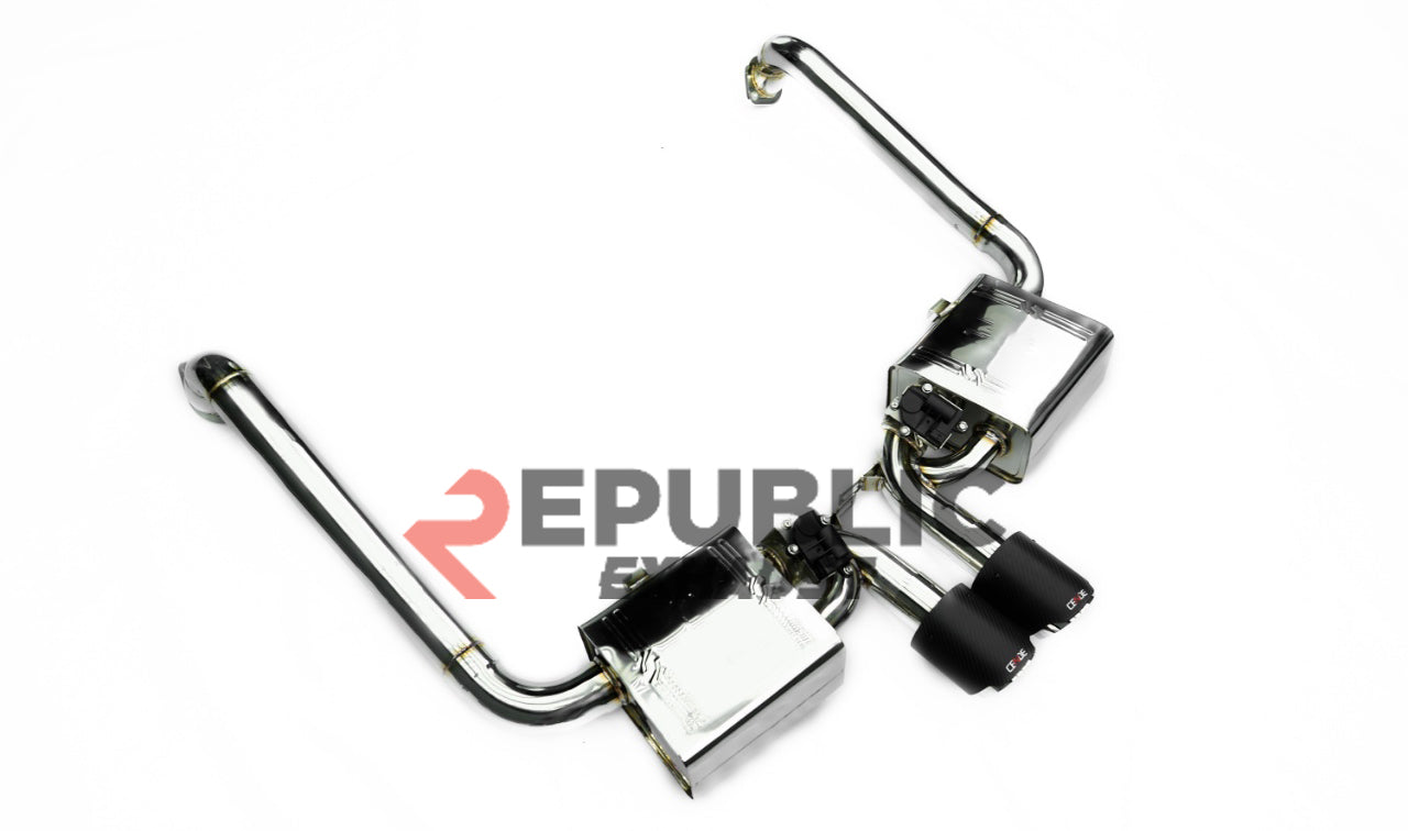Porsche 718 Cayman / Boxster Base 2017-ON (2.0T) with Aftermarket Parts - Axle-back Exhaust Center Exit Titanium / Stainless Steel from Republic Exhaust