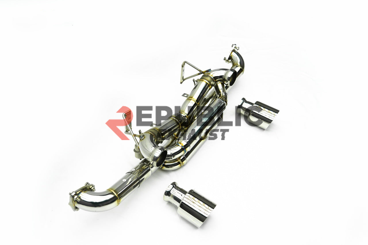 Porsche 718 Cayman GT4RS Spyder RS 2023-ON (4.0L) with Aftermarket Parts - Axle-back Exhaust with Valve Titanium / Stainless Steel from Republic Exhaust