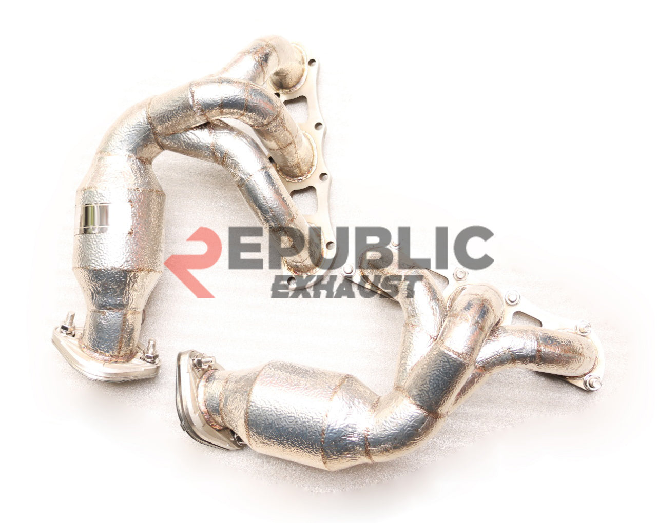 Porsche 981 Cayman S/GTS & Boxster S/GTS 2014 2015 2016 (3.4L) with Aftermarket Parts - 100 & 200 & 300 CELL & Straight Pipe Headers Stainless Steel from Republic Exhaust