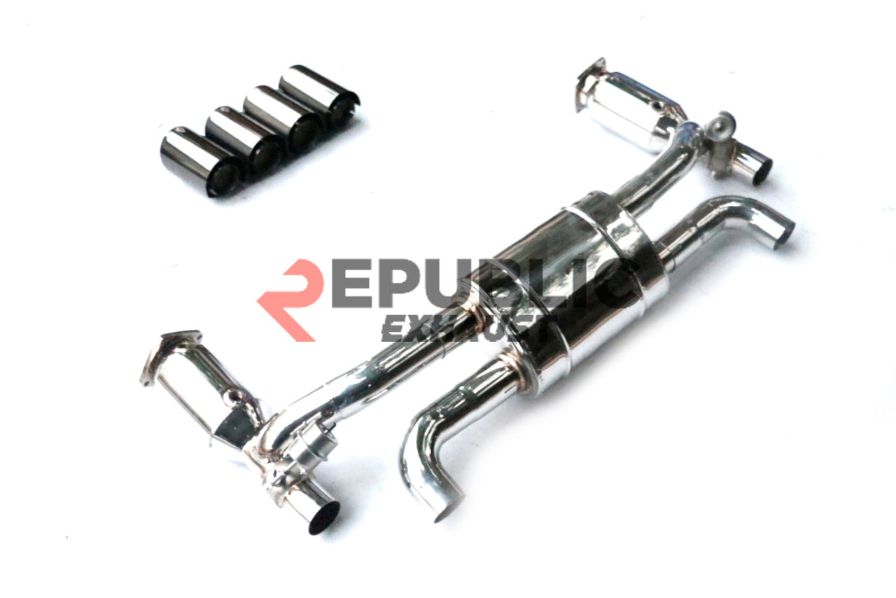 Porsche 991.2 Carrera Base/S/T/Targa/4/4S/GTS 2017 2018 2019 (3.0T) with Aftermarket Parts - Axle-back Exhaust Quad Exit Tips Titanium / Stainless Steel from Republic Exhaust