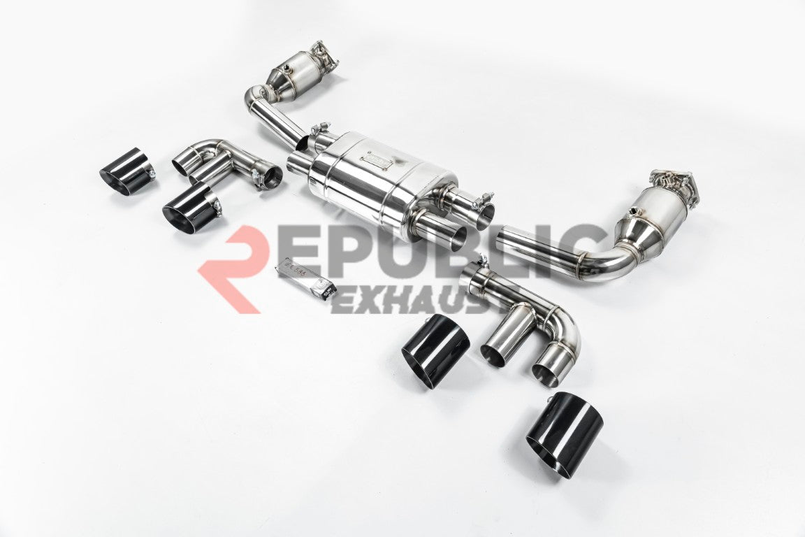Porsche 991.2 Carrera Base/S/T/Targa/4/4S/GTS 2017 2018 2019 (3.0T) with Aftermarket Parts - Axle-back Exhaust Quad Exit Tips Titanium / Stainless Steel from Republic Exhaust