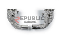 Porsche 911 992.1 Carerra Base/S/T/4/4S/Targa 4/Targa 4S/GTS 2020 2021 2022 2023 2024 & 992.2 Carerra Base/S/T/4/4S/Targa 4/Targa 4S 2025-ON (3.0T) with Aftermarket Parts - 100 & 200 & 300 CELL & Test Pipe/No Cat Downpipe Stainless Steel from Republic Exhaust