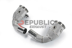 Porsche 911 992.1 Carerra Base/S/T/4/4S/Targa 4/Targa 4S/GTS 2020 2021 2022 2023 2024 & 992.2 Carerra Base/S/T/4/4S/Targa 4/Targa 4S 2025-ON (3.0T) with Aftermarket Parts - 100 & 200 & 300 CELL & Test Pipe/No Cat Downpipe Stainless Steel from Republic Exhaust