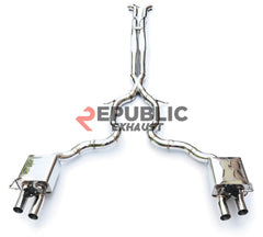 Porsche Panamera 4S 971.1 971.2 2017 2018 2019 2020 2021 2022 2023 (2.9T) with Aftermarket Parts - Catback Exhaust Quad Exit Tips Titanium / Stainless Steel from Republic Exhaust