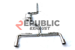 Volkswagen Golf GTI MK7 MK7.5 2015 2016 2017 2018 2019 2020 2021 (2.0T) with Aftermarket Parts - Catback Exhaust Dual Exit Tips with Valve Titanium / Stainless Steel from Republic Exhaust