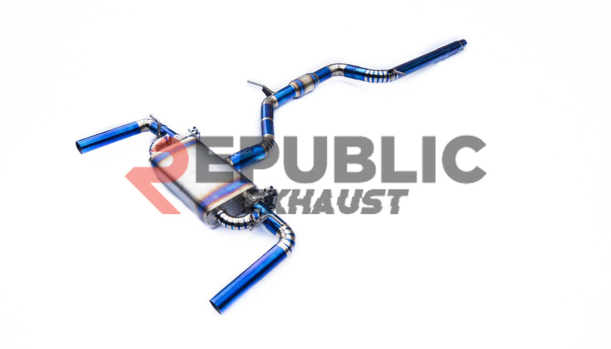 Volkswagen Golf GTI MK8 2020-ON (2.0T) with Aftermarket Parts - Catback Exhaust Dual Exit Tips with Valve Titanium / Stainless Steel from Republic Exhaust