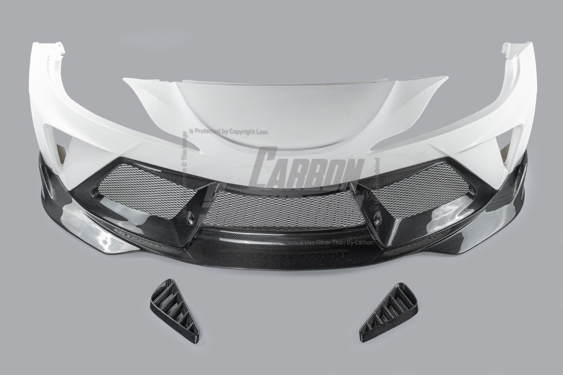 Toyota Supra MK5 A90 A91 3.0 2.0 2020 2021 2022 2023 2024 with Aftermarket Parts - Alerion Widebody Front Bumper & Lip Carbon Fiber / FRP from Robot Craftsman